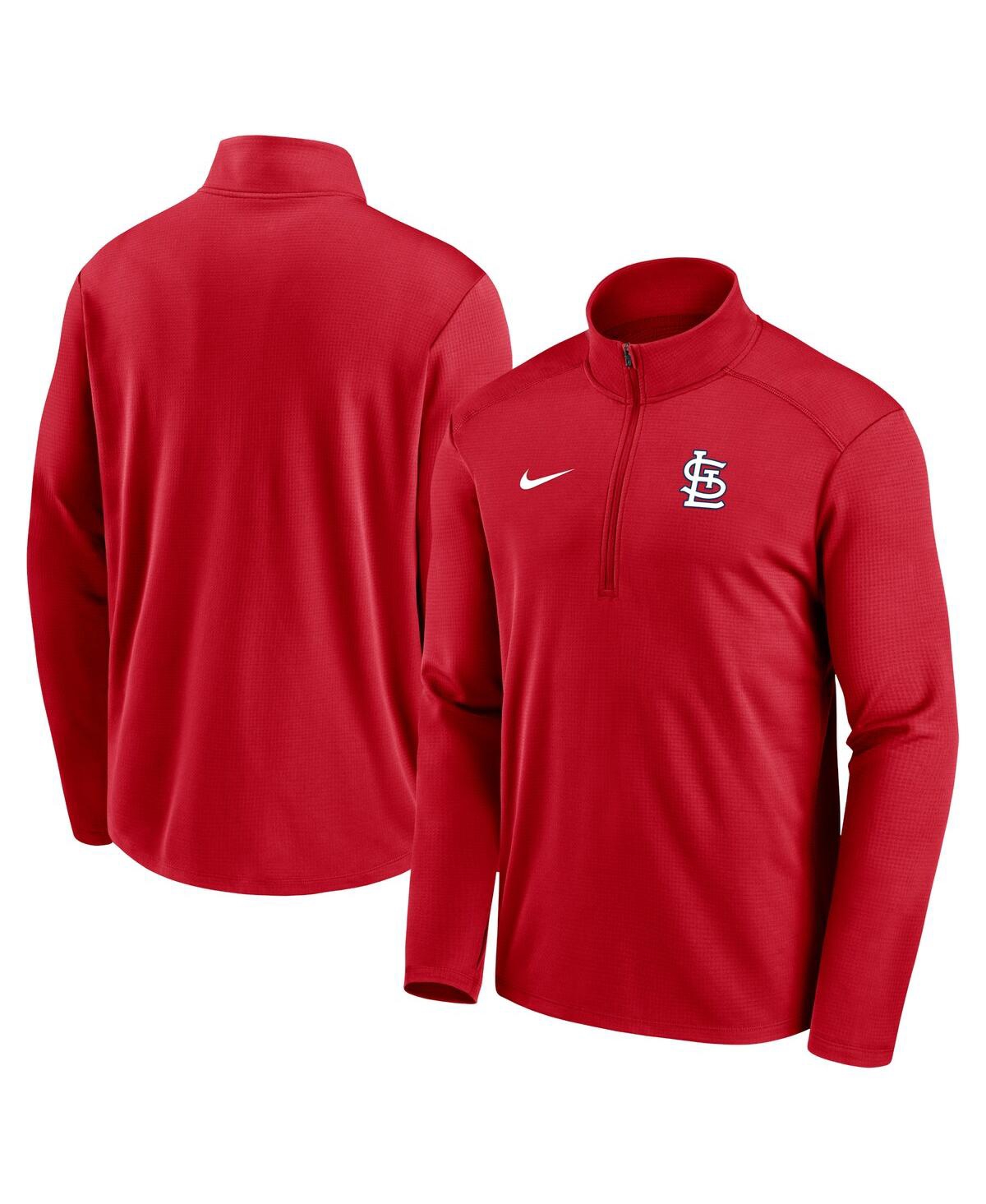 Shop Nike Men's  Red St. Louis Cardinals Agility Pacer Performance Half-zip Top
