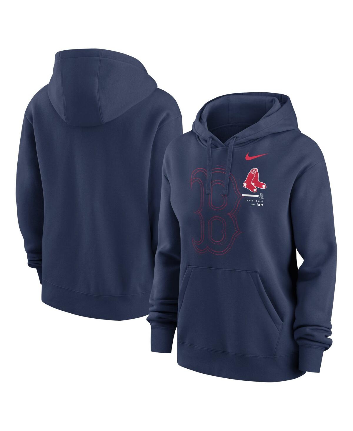 Shop Nike Women's  Navy Boston Red Sox Big Game Pullover Hoodie