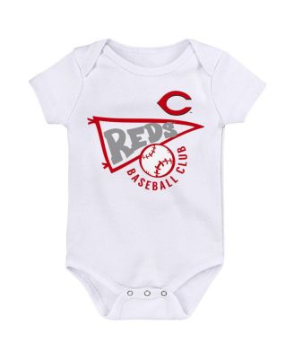 Infant Boys and Girls Red, White, Heather Gray Cincinnati Reds Biggest Little Fan 3-Pack Bodysuit Set