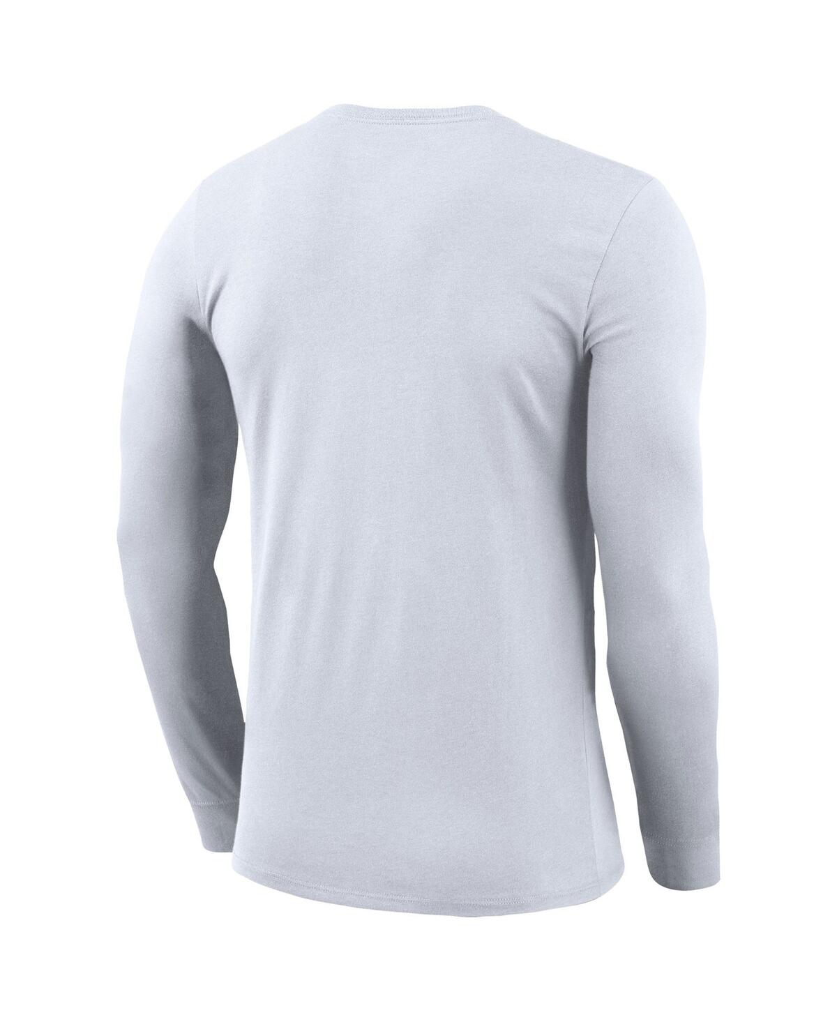 Shop Nike Men's  White Dayton Flyers On Court Bench Long Sleeve T-shirt
