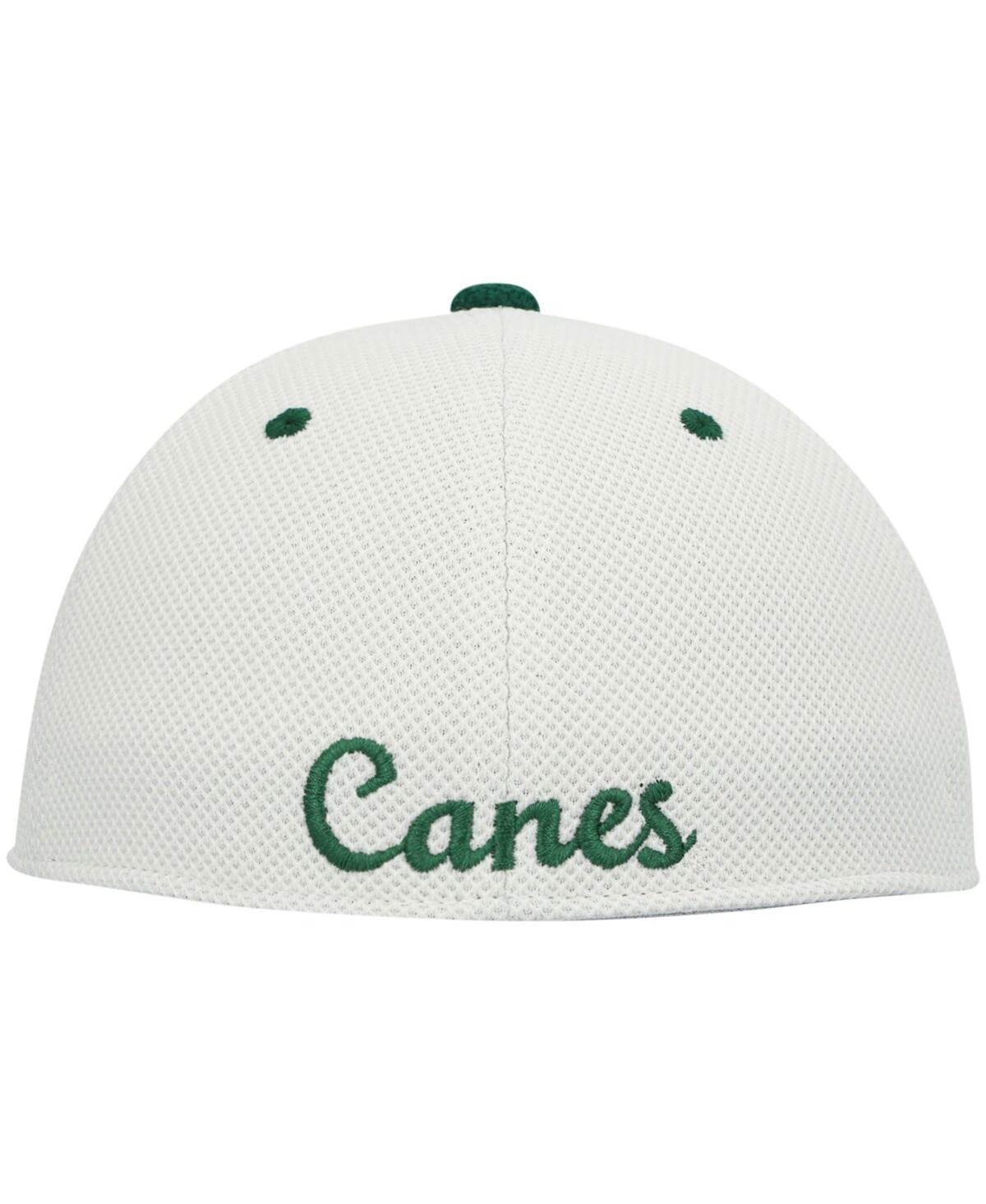 Shop Adidas Originals Men's Adidas Cream, Green Miami Hurricanes On-field Baseball Fitted Hat In Cream,green