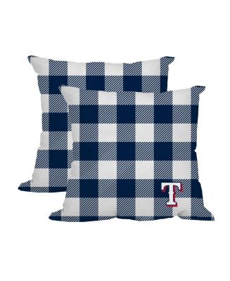 Logo Brands Texas Rangers 2-Pack Buffalo Check Plaid Outdoor Pillow Set ...