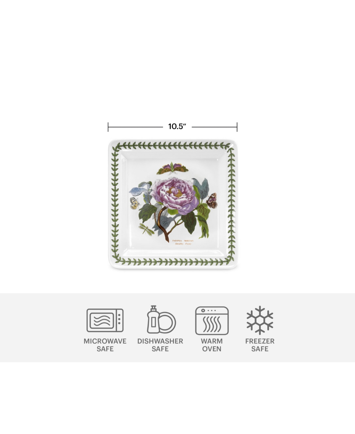 Portmeirion Dinnerware, Botanic Garden Square 12 Piece Set, Service for 4