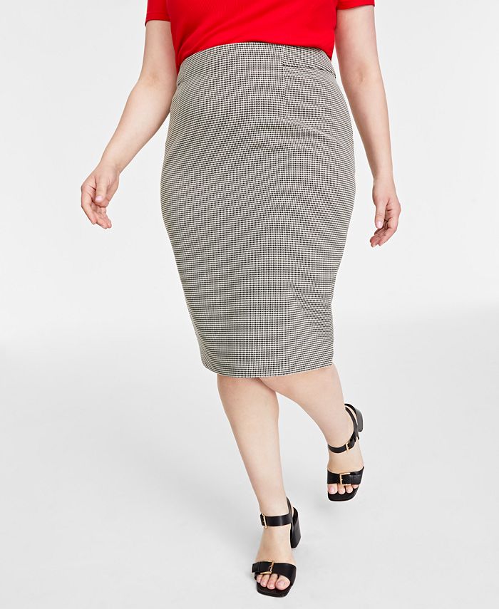 On 34th Plus Size Double-Weave Pencil Skirt, Created for Macy's - Macy's