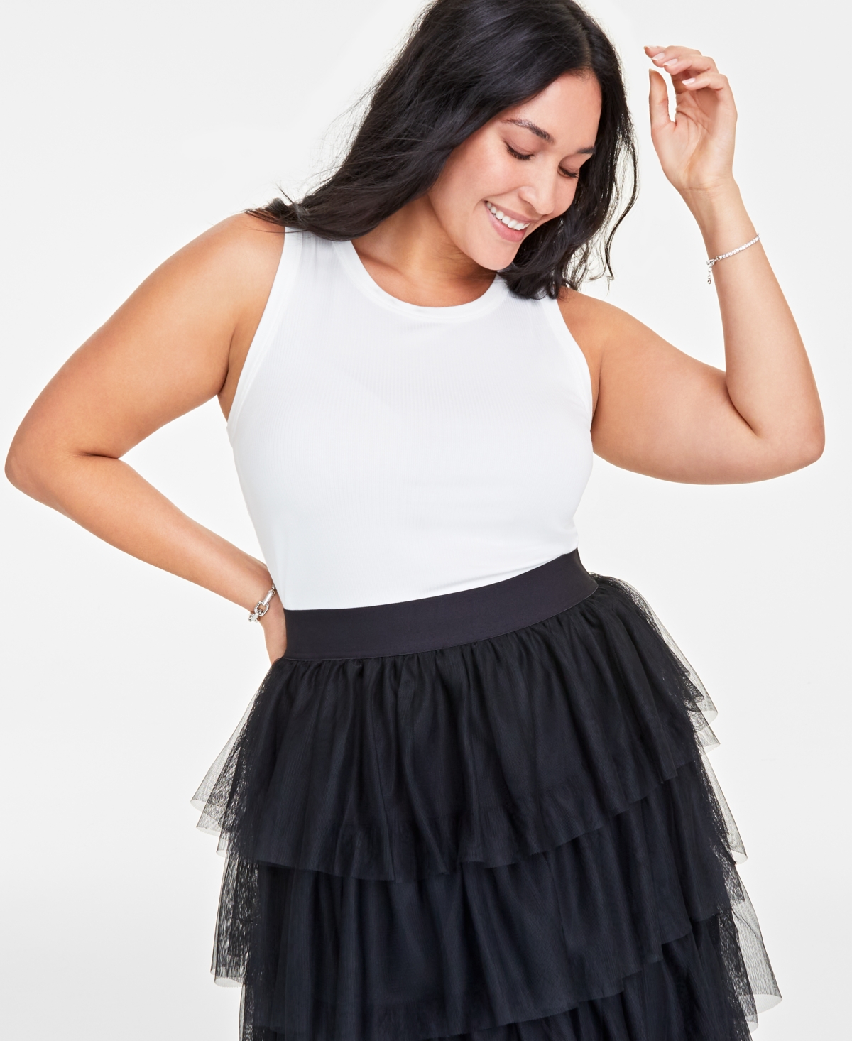 On 34th Women's Ribbed High-neck Tank Top, Xxs-4x, Created For Macy's In Washed White