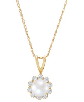 Birthstone Pendant in 14k Gold or 14k White Gold