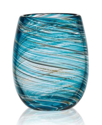 Color Swirl Stemless Glasses, Set of 4