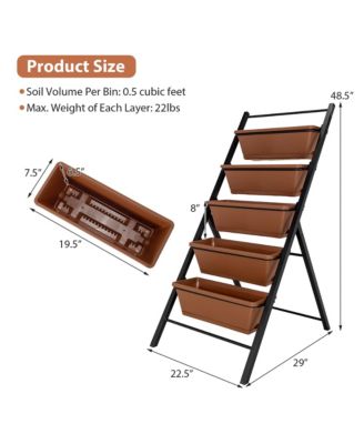 5-tier Vertical Garden Planter Box Elevated Raised Bed