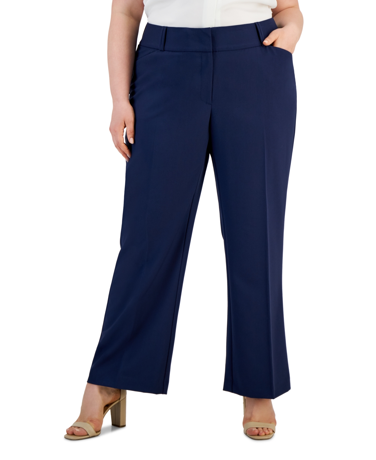Plus and Petite Plus Size Curvy Bootcut Pants, Created for Macy's - Indigo Sea