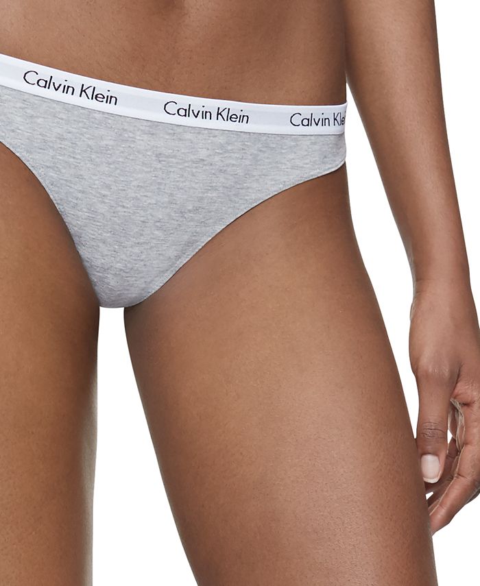 Calvin Klein Women`s Carousel Cotton Thongs 3 Pack (Grey(QP1259