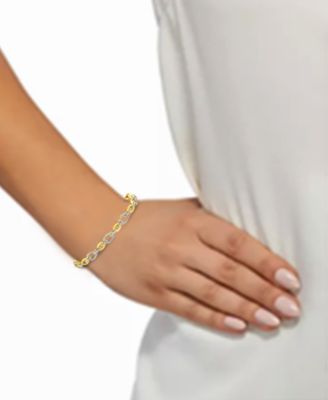 Diamond Open Pear Link Bracelet (1 ct. t.w.) in 14k Gold-Plated Sterling Silver