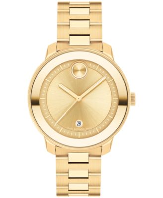 Movado Women s Bold Verso Swiss Quartz Ionic Plated Gold Tone Steel Watch 38mm Macy s