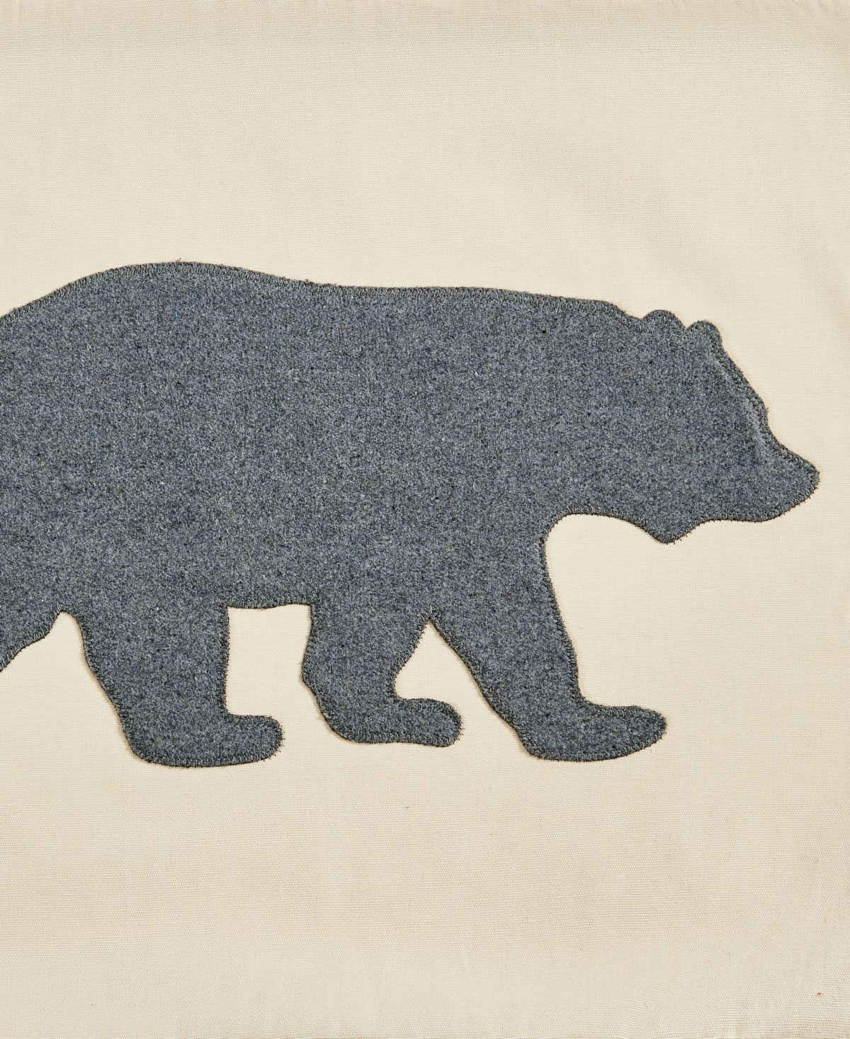 Eddie Bauer Bear Applique Grey Felt Decorative Pillow, 16" x 20"
