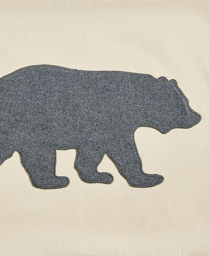 Eddie Bauer Bear Applique Grey Felt Breakfast Pillow Macy's