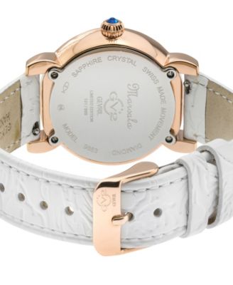 Women's Marsala Swiss Quartz White Leather Watch 37mm