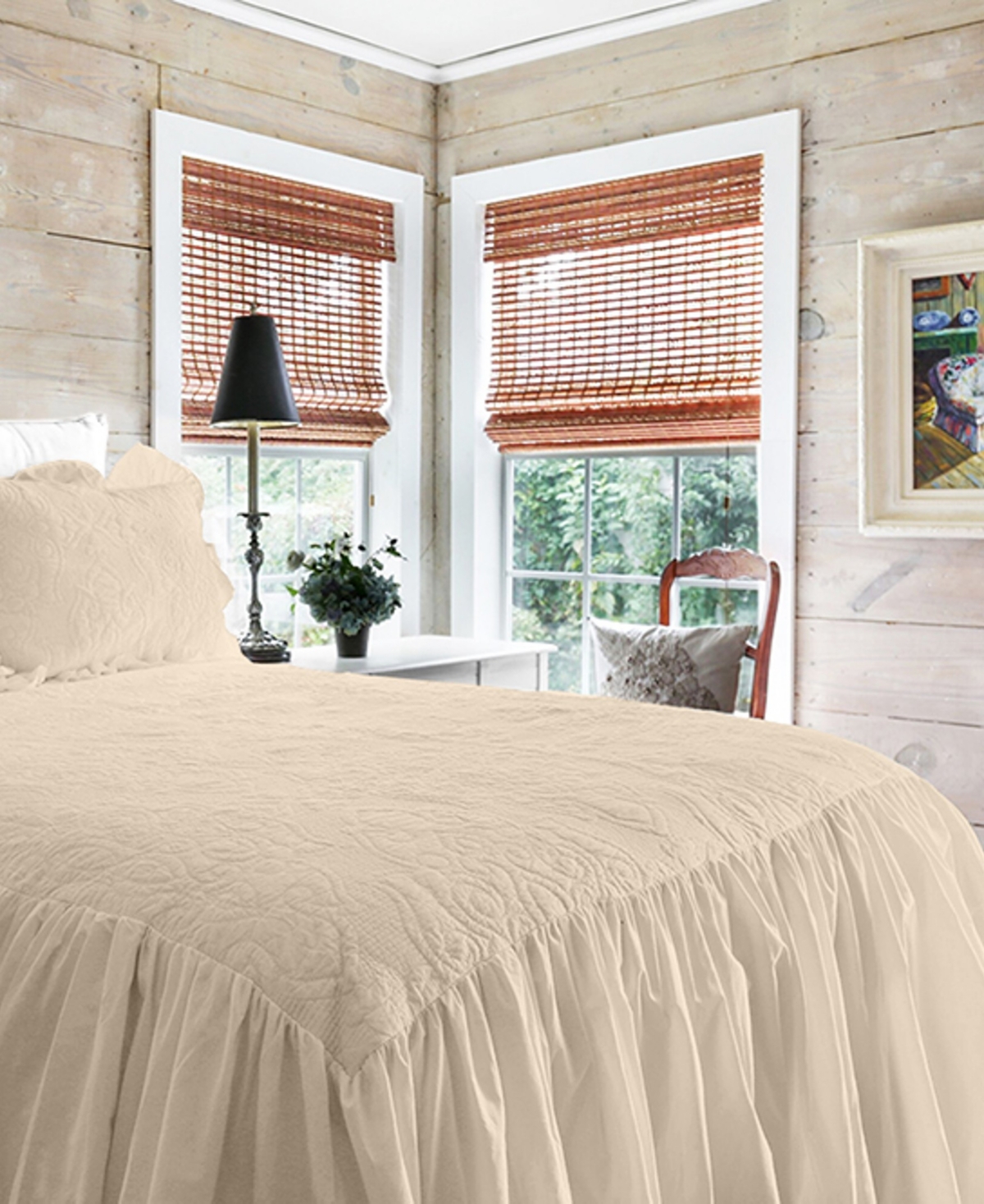 Elise and James Home Oma Ruffle 3-Piece Coverlet Quilt Bedspread Set,