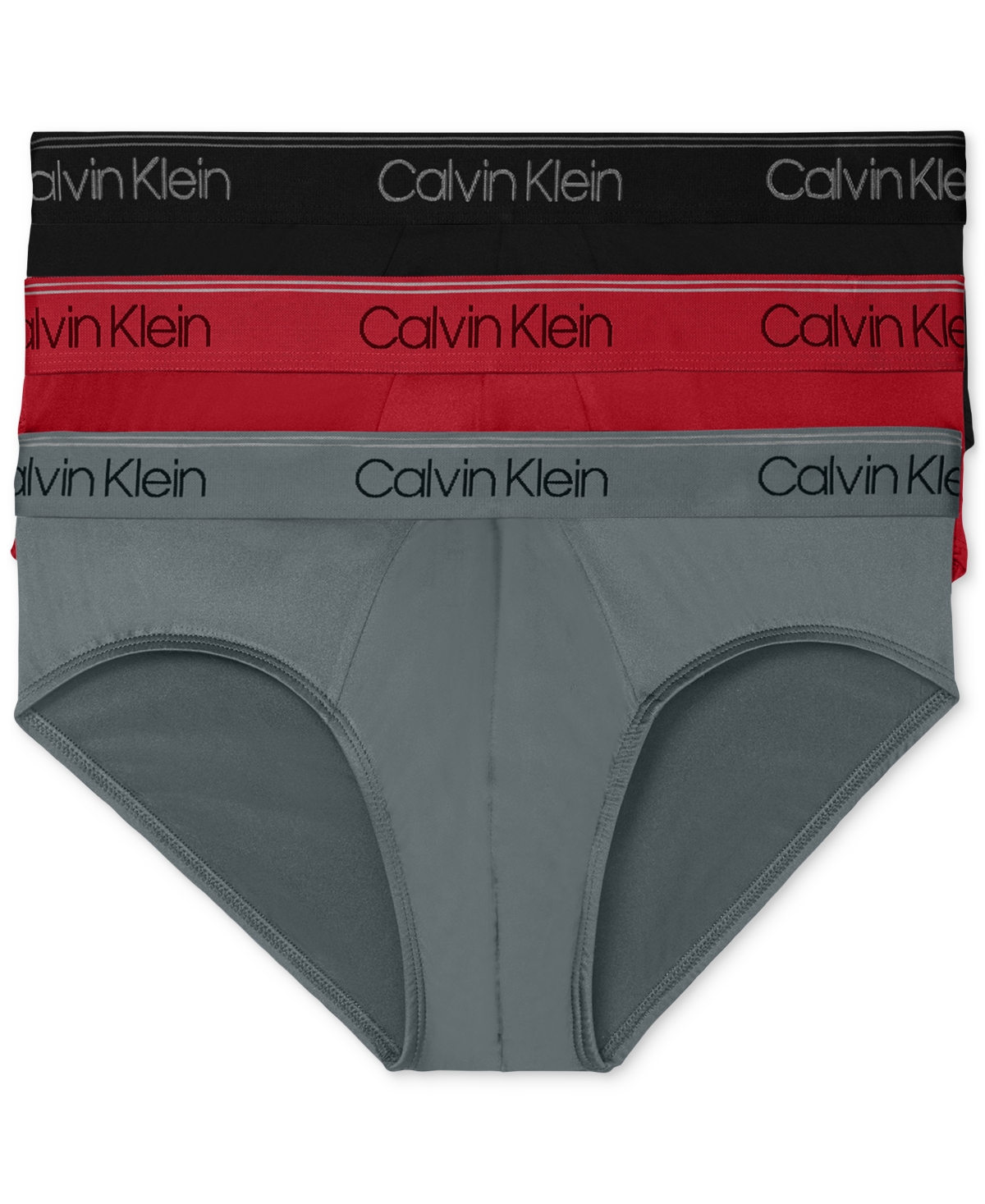 Men's 3-Pack Microfiber Stretch Low-Rise Briefs Underwear - Black