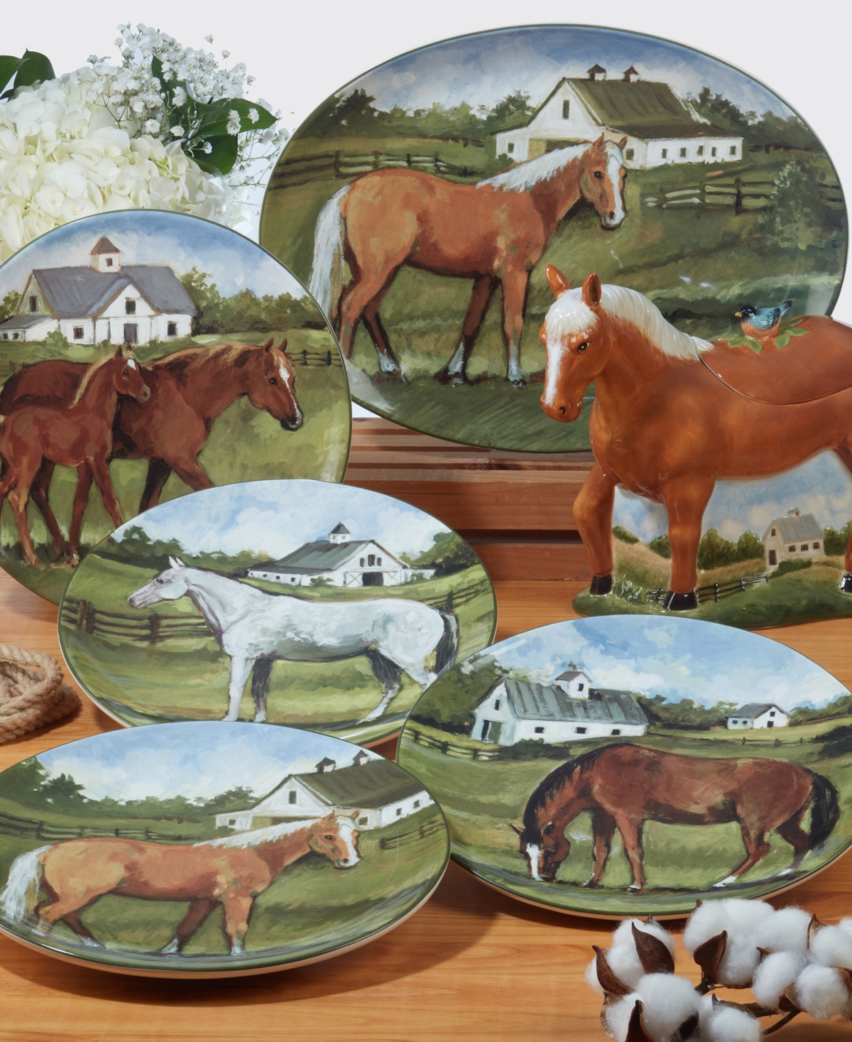 Certified International York Stables Set of 4 Dinner Plate