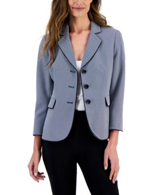 Kasper Three-Button Jacquard Skirt Suit