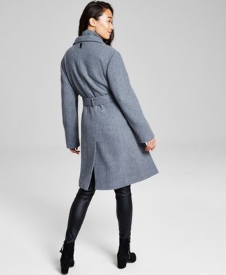 Womens Wool Blend Belted Wrap Coat, Created for Macys