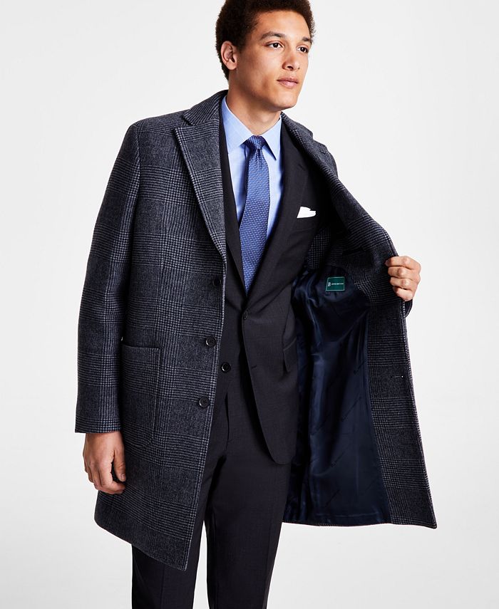 Brooks Brothers Men s Plaid Double Face Wool Blend Overcoat Macy s