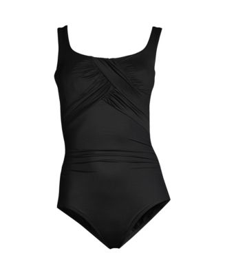 Women's SlenderSuit Tummy Control Chlorine Resistant Wrap One Piece Swimsuit