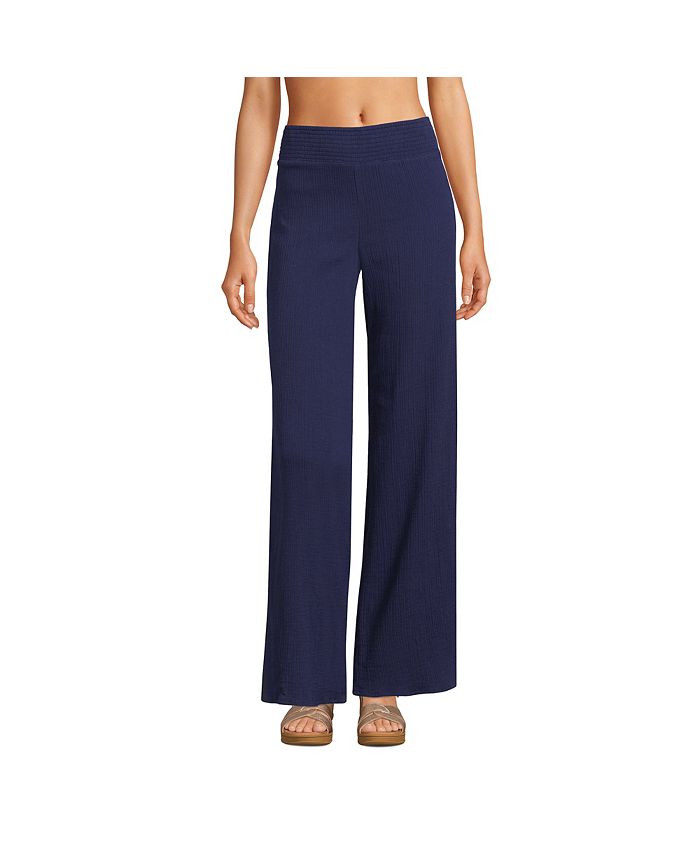 Lands' End Women's Cotton Gauze Swim Coverup Pants Macy's