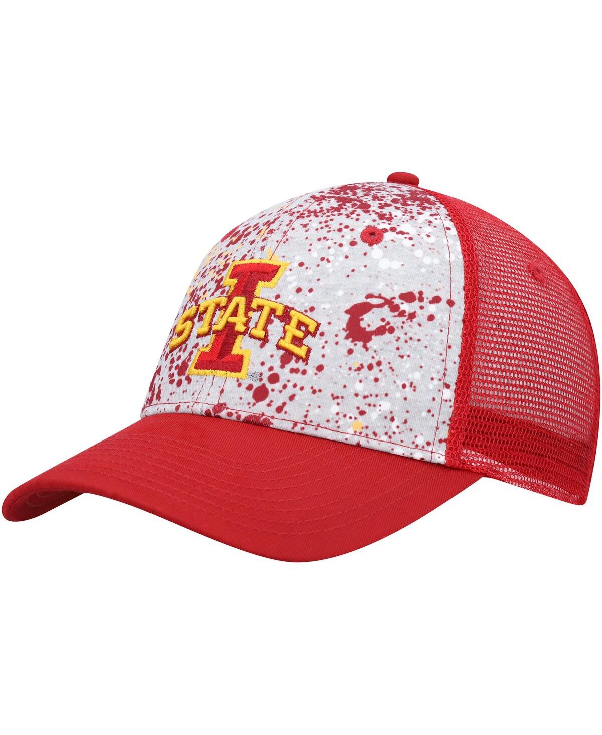 Shop Colosseum Men's  Gray, Cardinal Iowa State Cyclones Love Fern Trucker Snapback Hat In Gray,cardinal