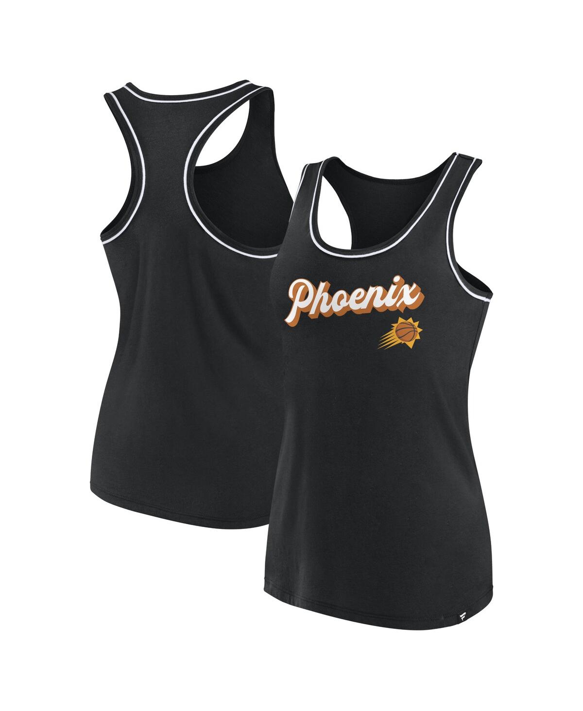 Fanatics Branded Black Phoenix Suns Wordmark Logo Racerback Tank Top In Black
