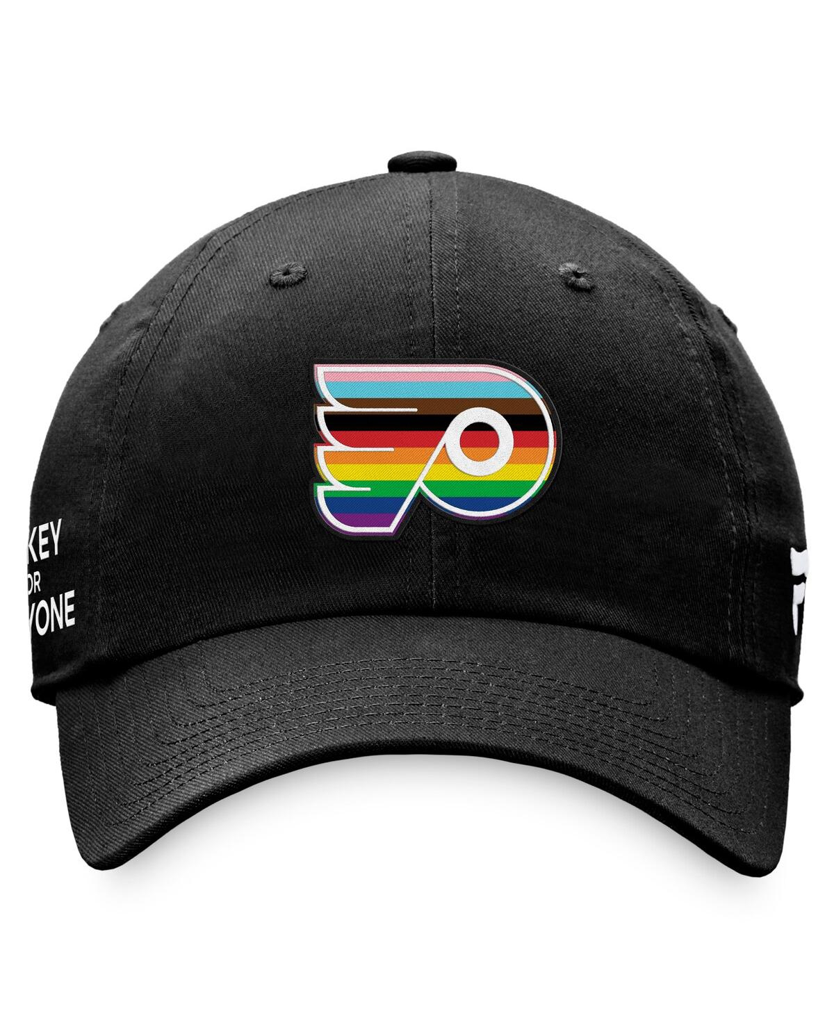 Shop Fanatics Men's  Black Philadelphia Flyers Team Logo Pride Adjustable Hat