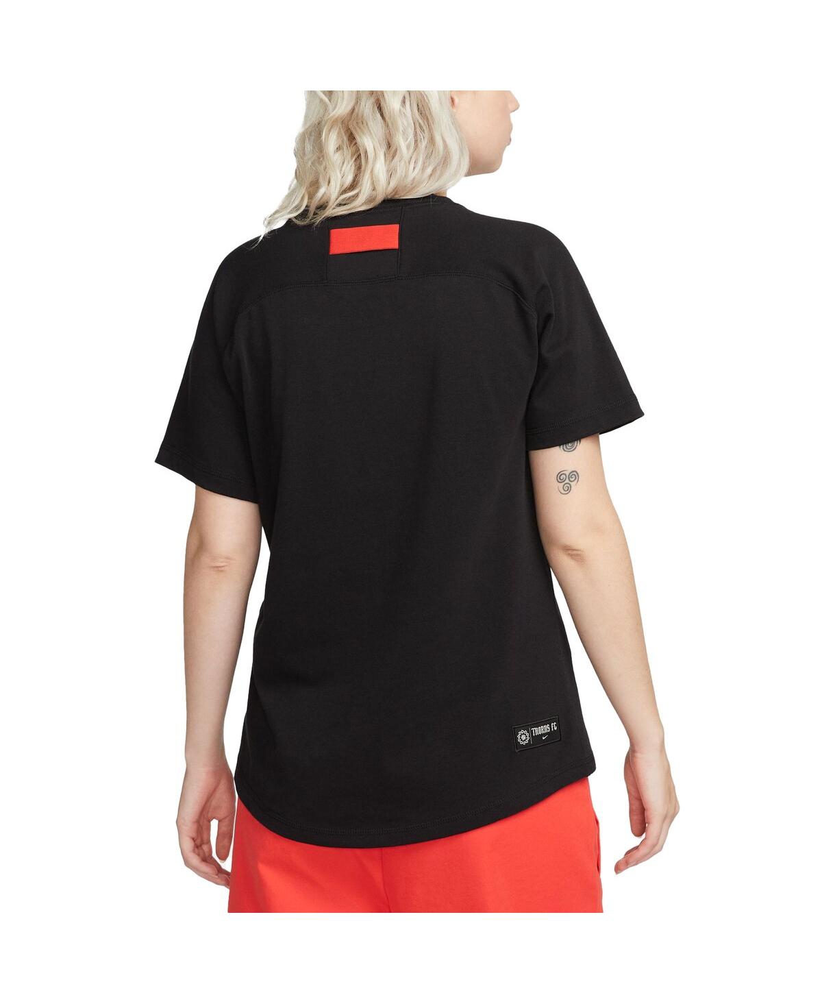 NIKE WOMEN'S NIKE BLACK PORTLAND THORNS FC TRAVEL T-SHIRT 