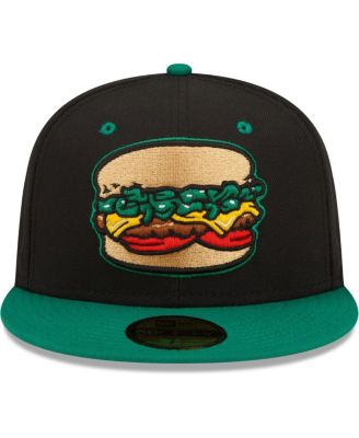 Men's Black Albuquerque Isotopes Green Chile Cheeseburgers Theme Night 59FIFTY Fitted Hat