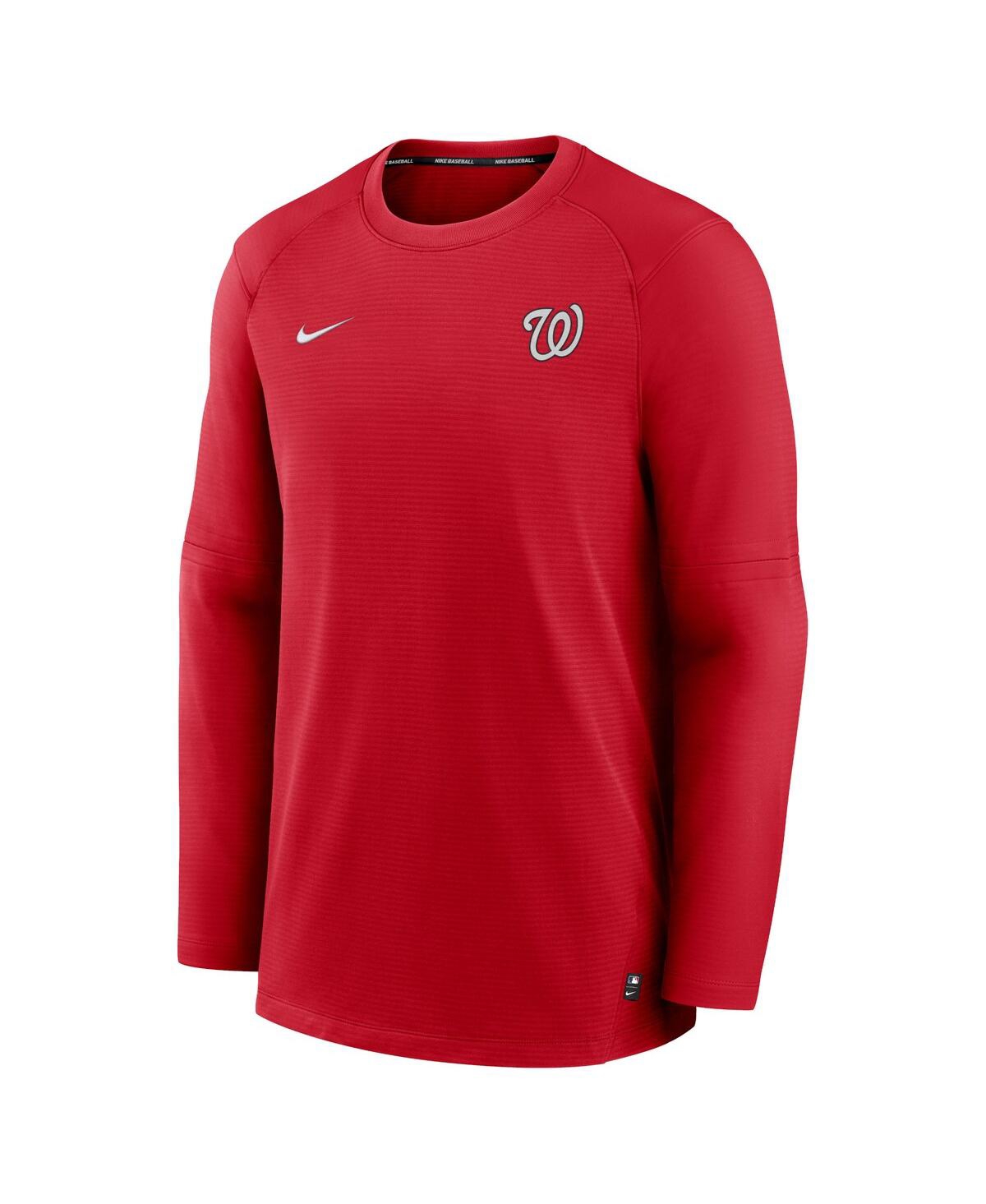 Shop Nike Men's  Red Washington Nationals Authentic Collection Logo Performance Long Sleeve T-shirt