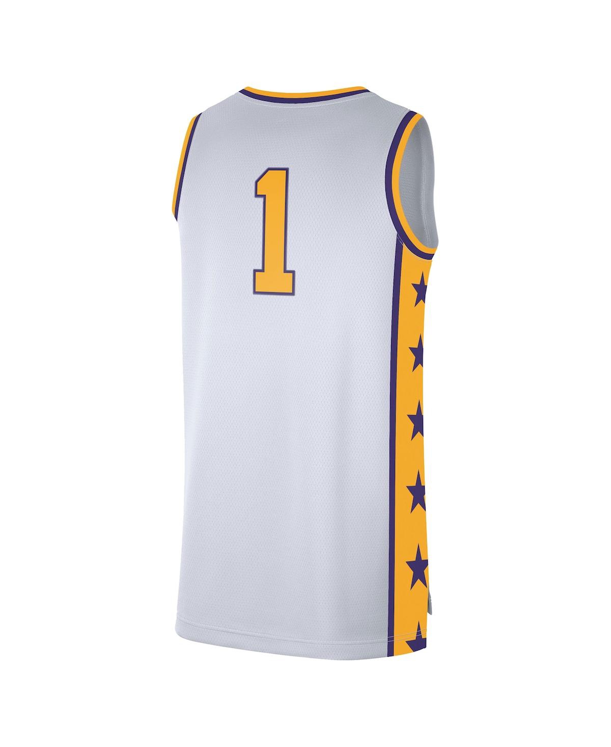 Men's Nike #1Lsu Tigers Replica Basketball Jersey - White