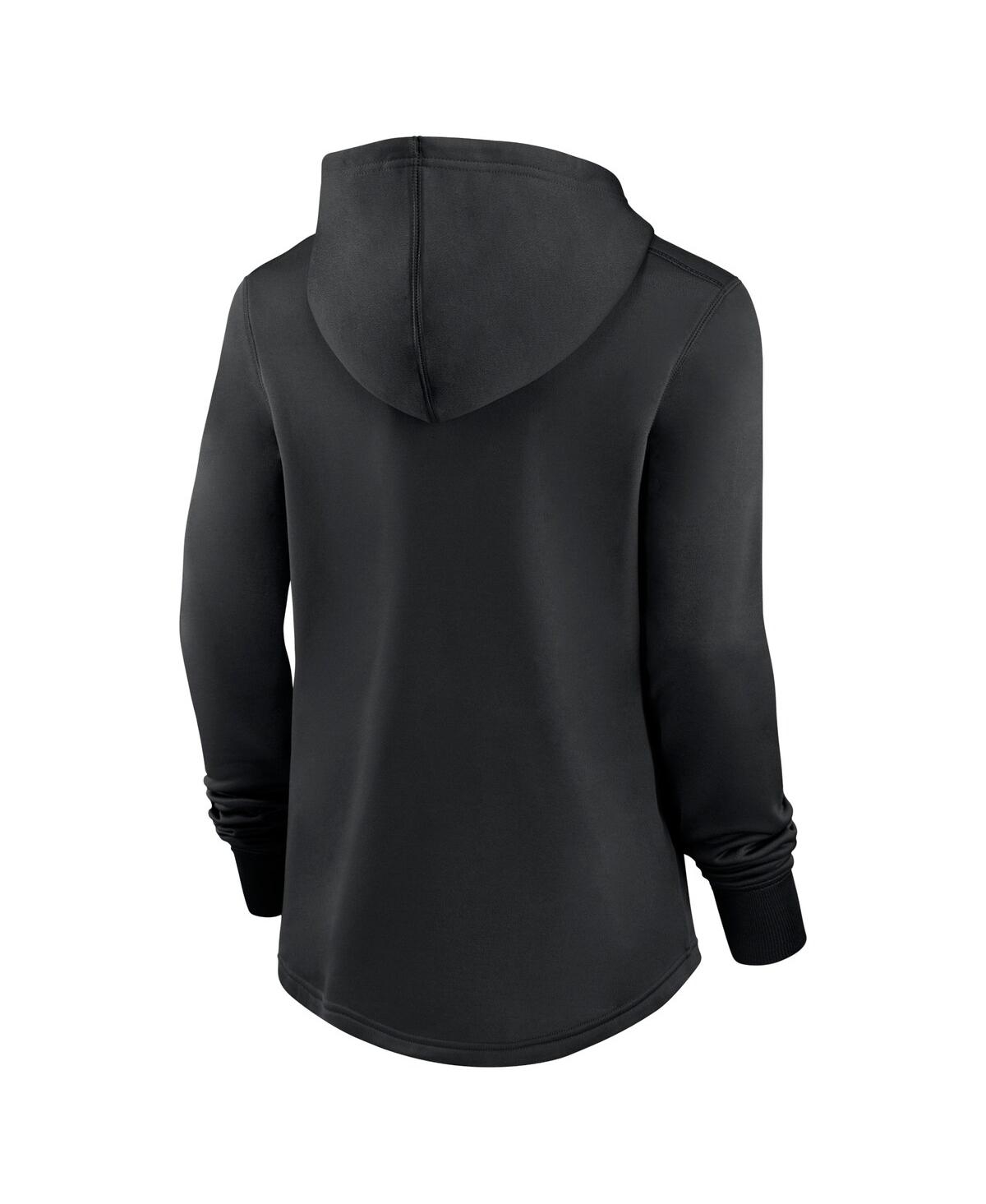 Nike Women's  Black Miami Marlins Authentic Collection Pregame Performance Pullover Hoodie In Black
