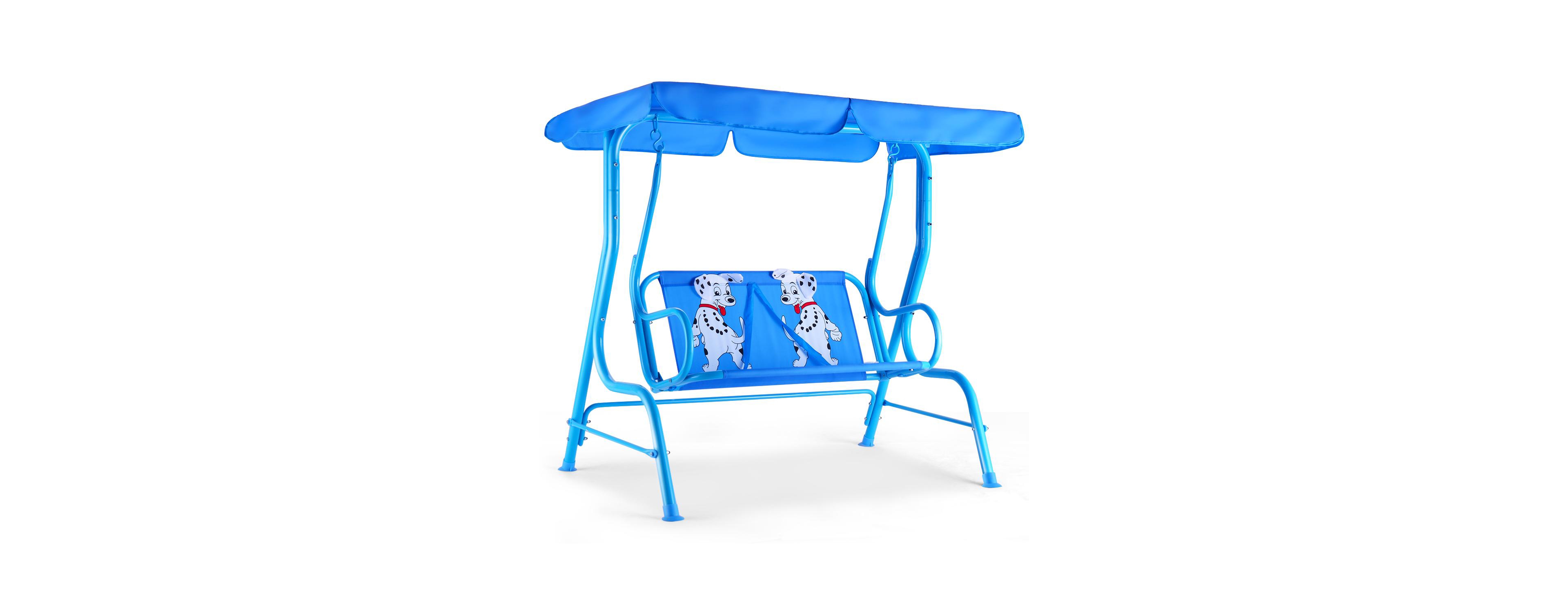 Costway Kids Patio Swing Chair Children Porch Bench Canopy 2 Person Yard Furniture