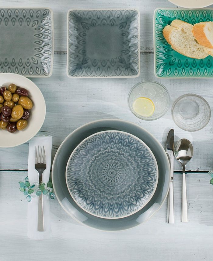 Euro Ceramica Peacock 16 Piece Dinnerware Set Macy's