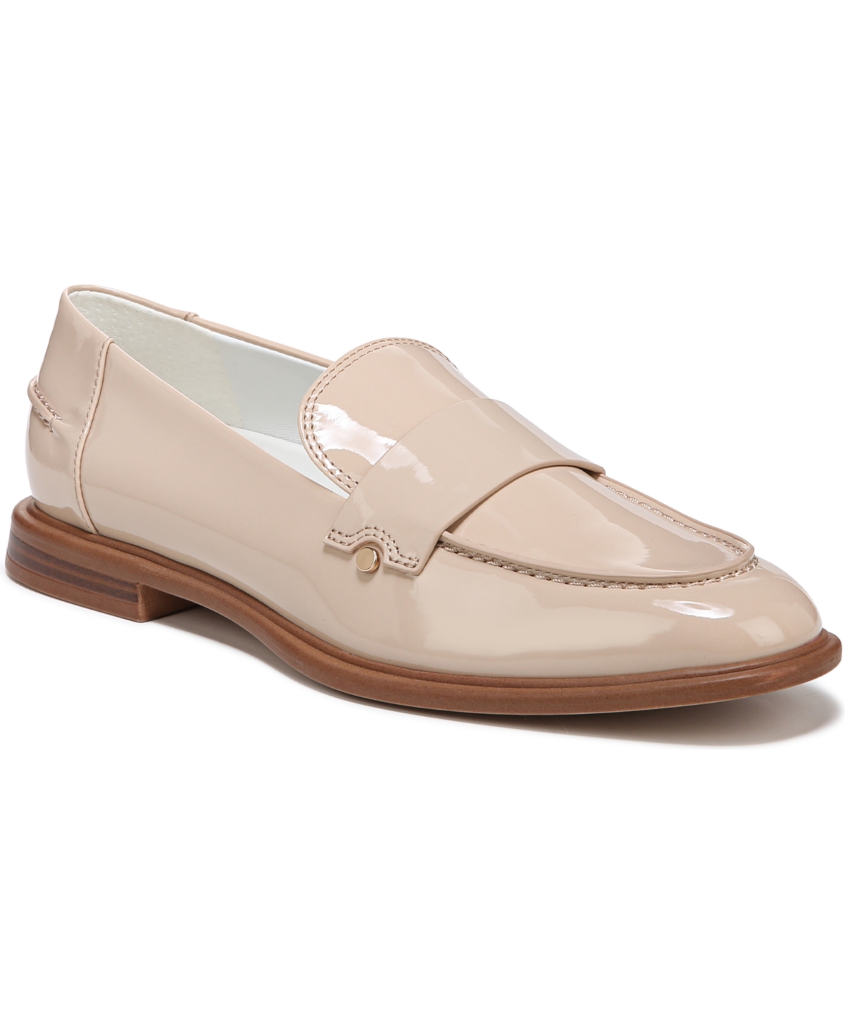 Franco Sarto Kira Womens Patent Slip-on Loafers In Beige Faux Patent