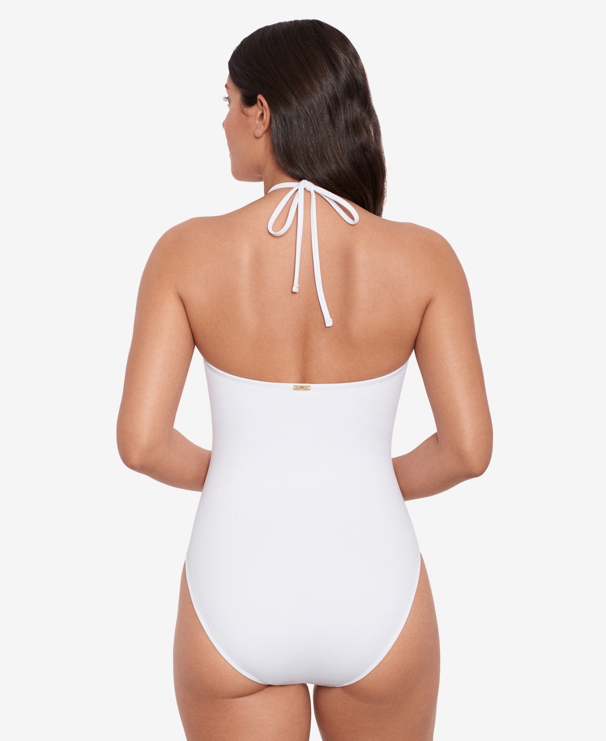 Shop Lauren Ralph Lauren Women's Ring Bandeau One-pice Swimsuit In White