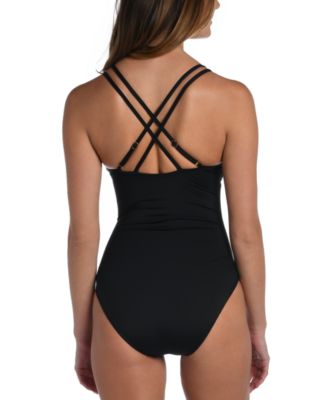 Women's Island Goddess Lace-Up One-Piece Swimsuit