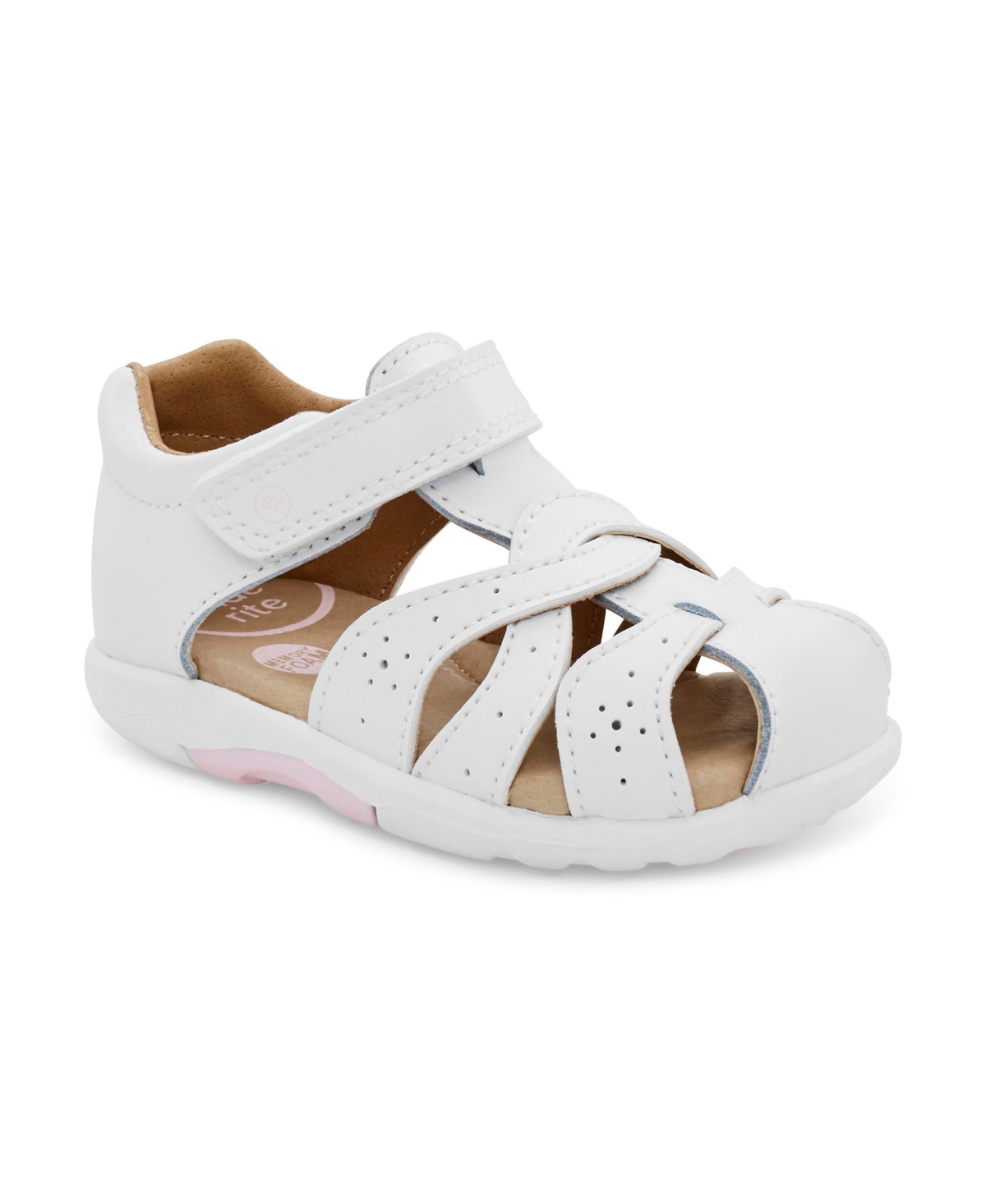 Stride Rite Baby Girls Srtech Xena Leather Sandals In White