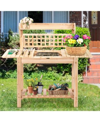 Garden Potting Bench Workstation Table