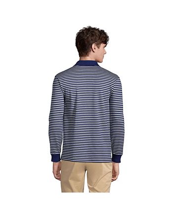 Lands End Men s Long Sleeve Jacquard Super Soft Supima Polo Shirt