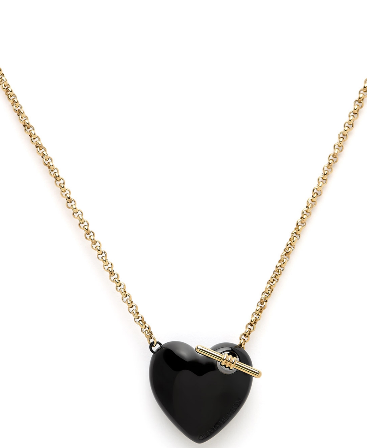Olivia Burton 18k Gold-plated Black Knot Heart Necklace In Gold-tone