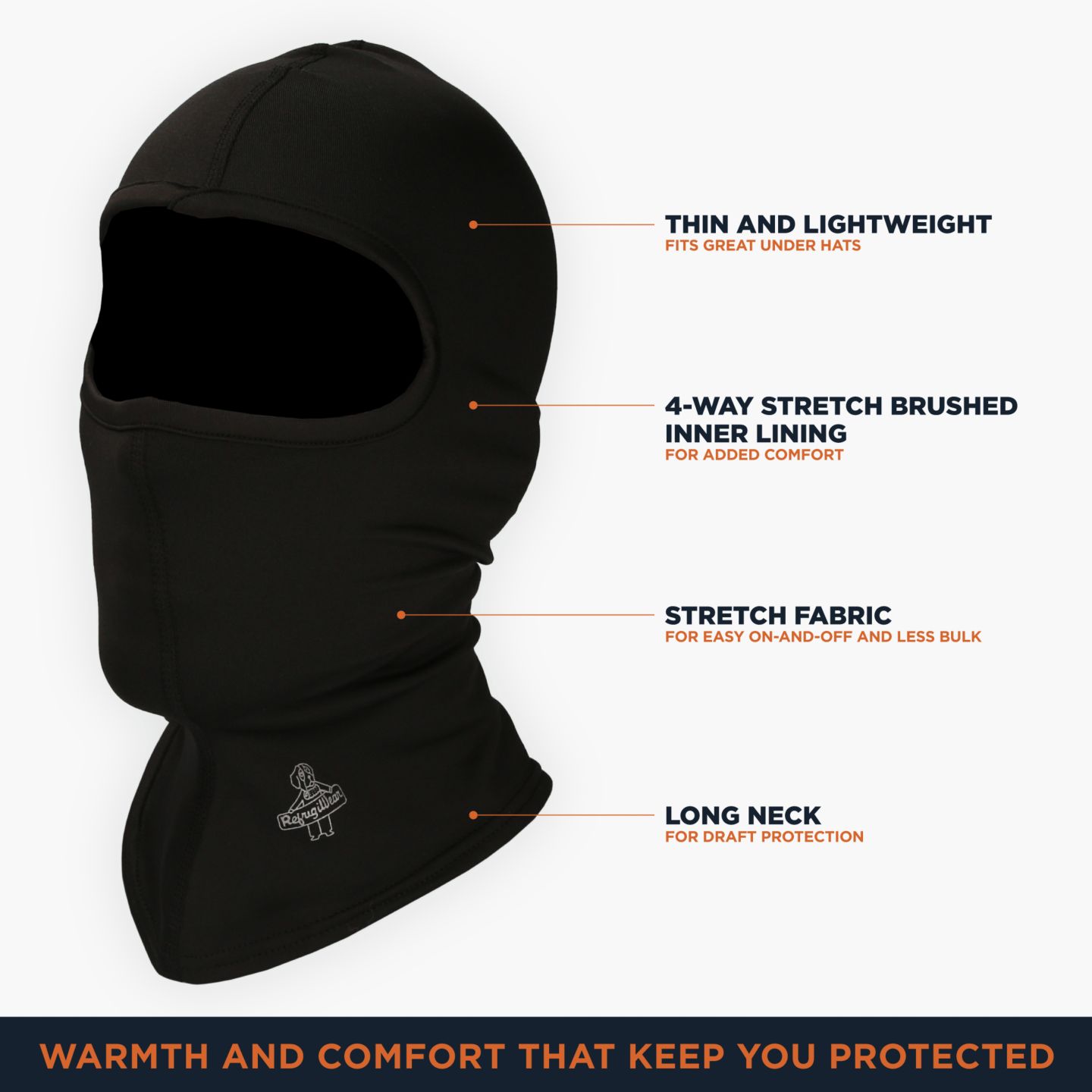 Мужские головные уборы RefrigiWear Flex-Wear Open Hole Mask, цвет: Чёрный — фото 8