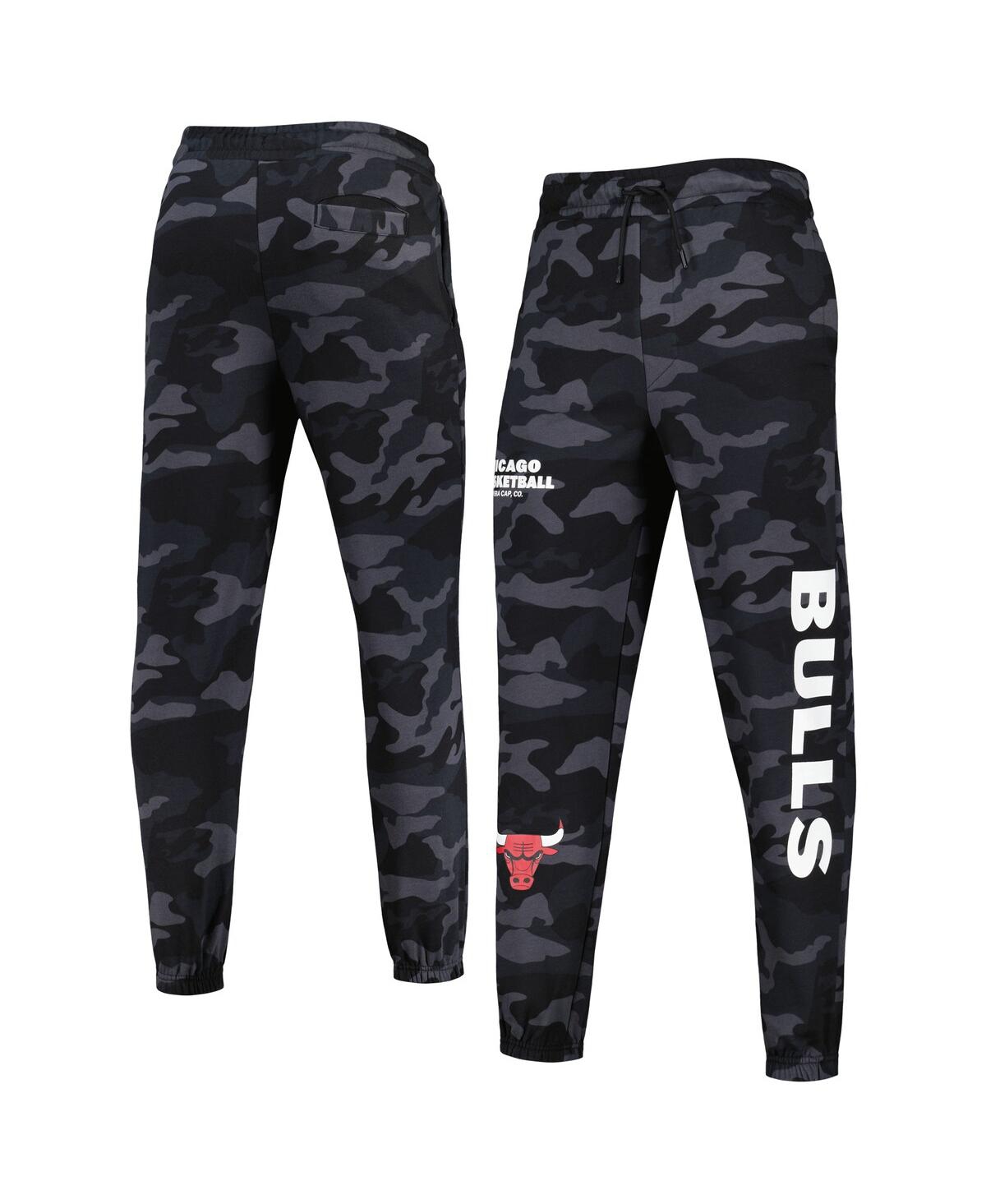 NEW ERA MEN'S NEW ERA BLACK, CAMO CHICAGO BULLS TONAL JOGGERS 
