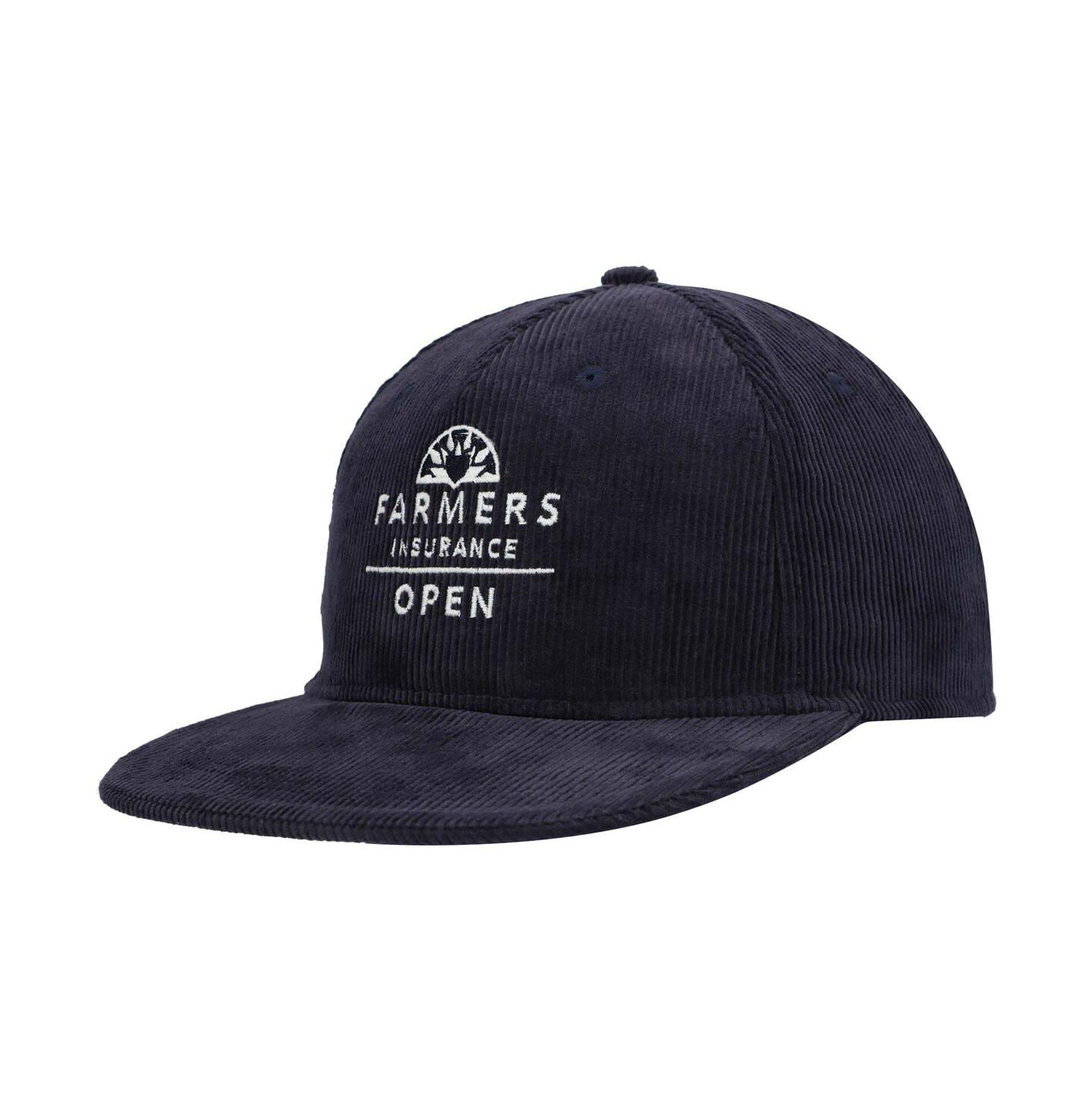 Мужская кепка Ahead Navy Farmers Insurance Open Moby Snapback Hat — фото 1