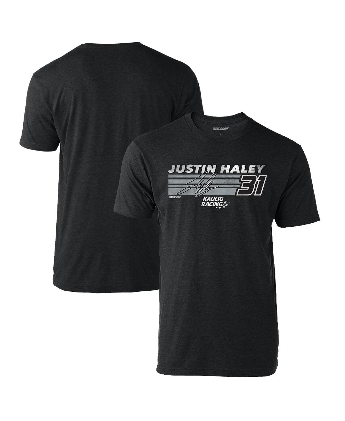 Men's Checkered Flag Sports Heather Charcoal Justin Haley Hot Lap T-shirt - Heather Charcoal