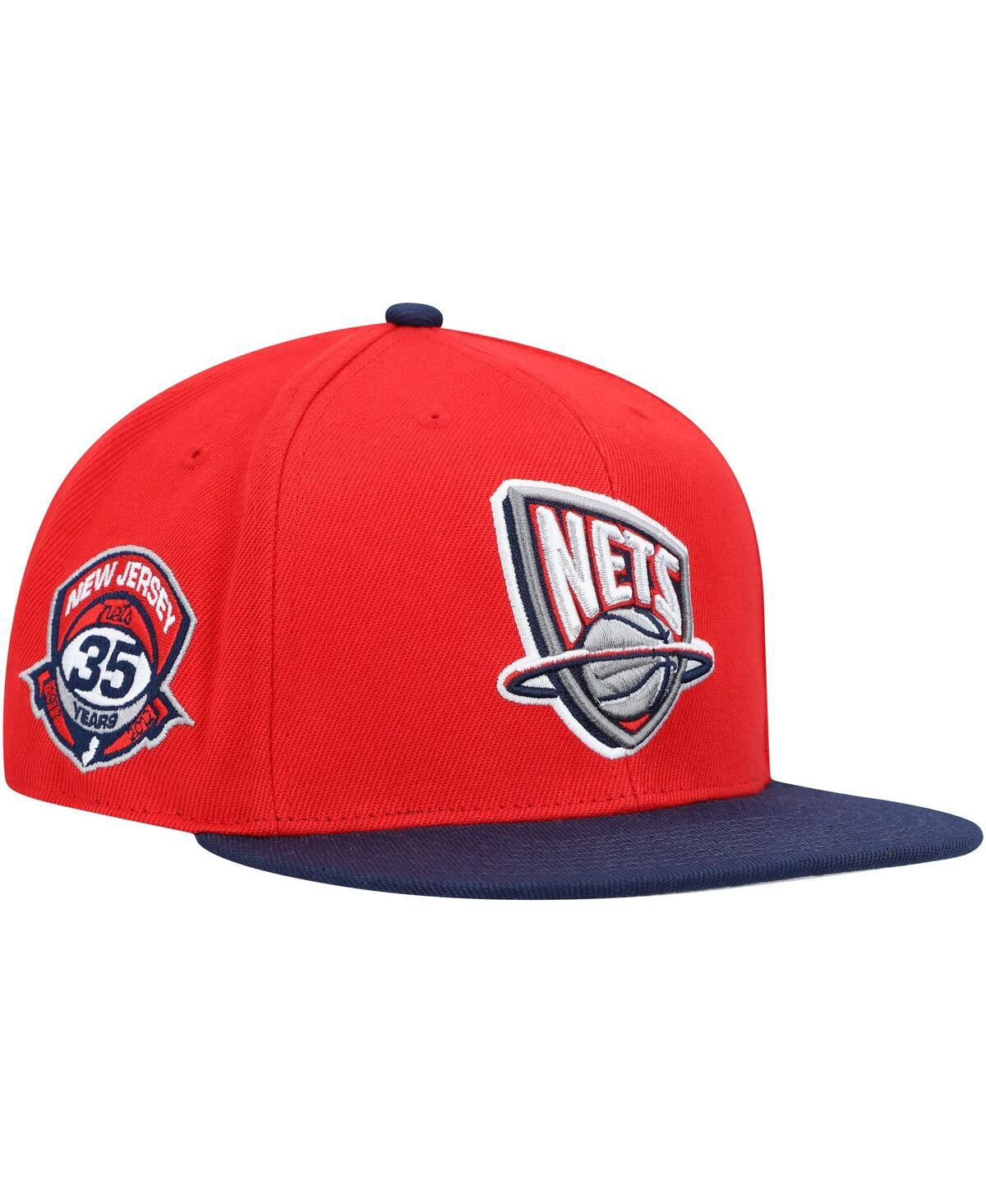 Men's Mitchell & Ness Navy New Jersey Nets Hardwood Classics Team Side Fitted Hat - Navy