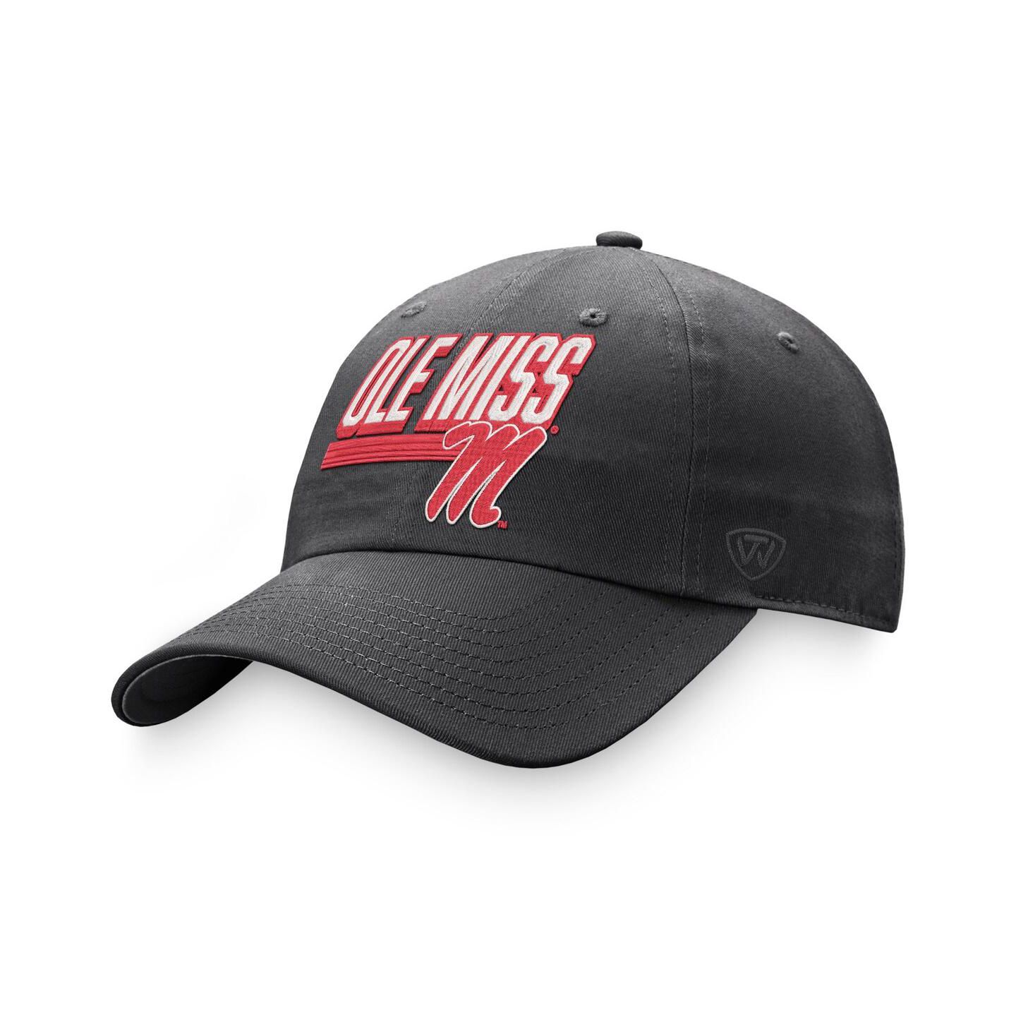 Мужская кепка Top of the World Charcoal Ole Miss Rebels Slice Adjustable Hat — фото 2